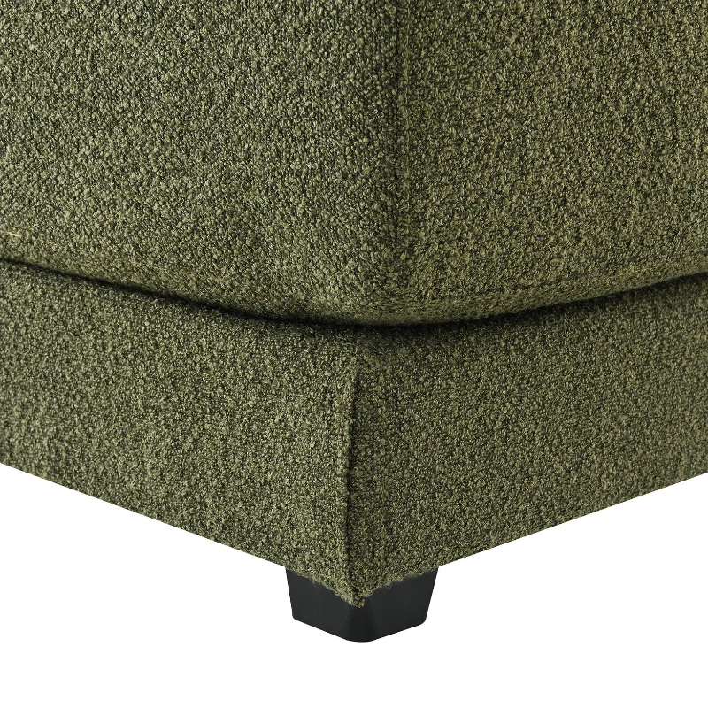 Oversized Deep Seat Sectional Sofa with Reversible Chaise, Loop Yarn Fabric, 5-Seat Couch for Living Room, 120″ L x 61″ W x 33″ H, Green