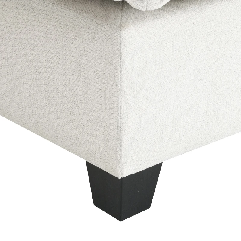 109" x 57" Modern Sectional Cloud Sofa with Console, USB Charging Port, Cup Holder, 4-Seat Chenille Couch for Living Room, Beige