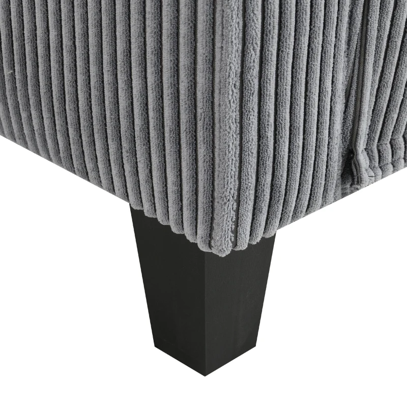 87" x 61" Modern L-Shaped Corduroy Sofa with Reversible Chaise, 4-Seat, Couch with Pillows for Living Room, 87″ L x 61″ W x 33″ H, Gray