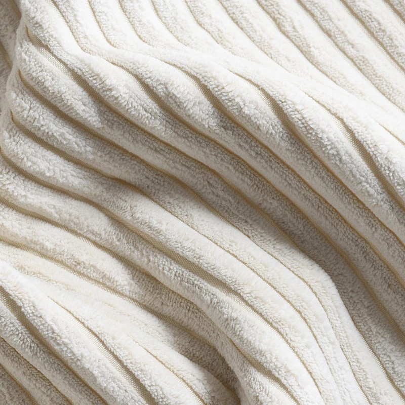 87" x 61" Modern L-Shaped Corduroy Sofa with Reversible Chaise, 4-Seat, Couch with Pillows for Living Room, 87″ L x 61″ W x 33″ H, Beige