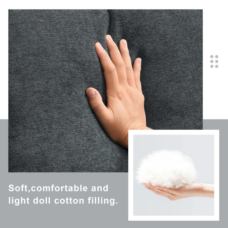 109" U-Shaped Chenille Modular Sectional Sofa with Adjustable Armrests and Backrests, 6-Seat Reversible Sofa, 109″ L x 55″ W x 33″ H, Grey