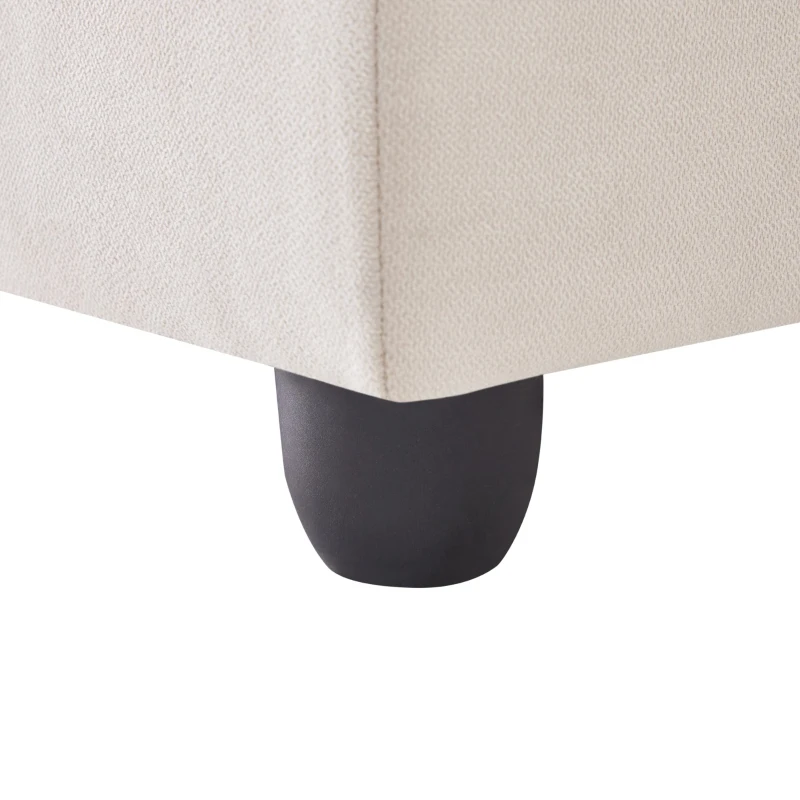 89" x 79" Modern Sectional Sofa with Vertical Stripes and 2 Pillows, 5-Seat Couch with Convertible Ottoman, for Living Room, Beige