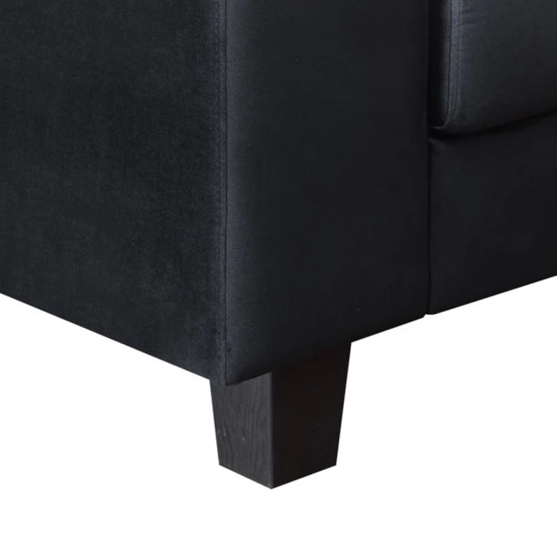 110" x 85" Modern U-Shape Velvet Corner Sectional Sofa with Lots of Pillows, Elegant and Functional Indoor Furniture, for Living Room, Black