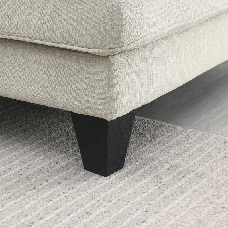 108" Modern U-Shaped 7-Seat Fabric Sectional Sofa Set with 3 Pillows, for Living Room, Apartment, Office, 108″ L x 85.5″ W x 33.5″ H, Beige