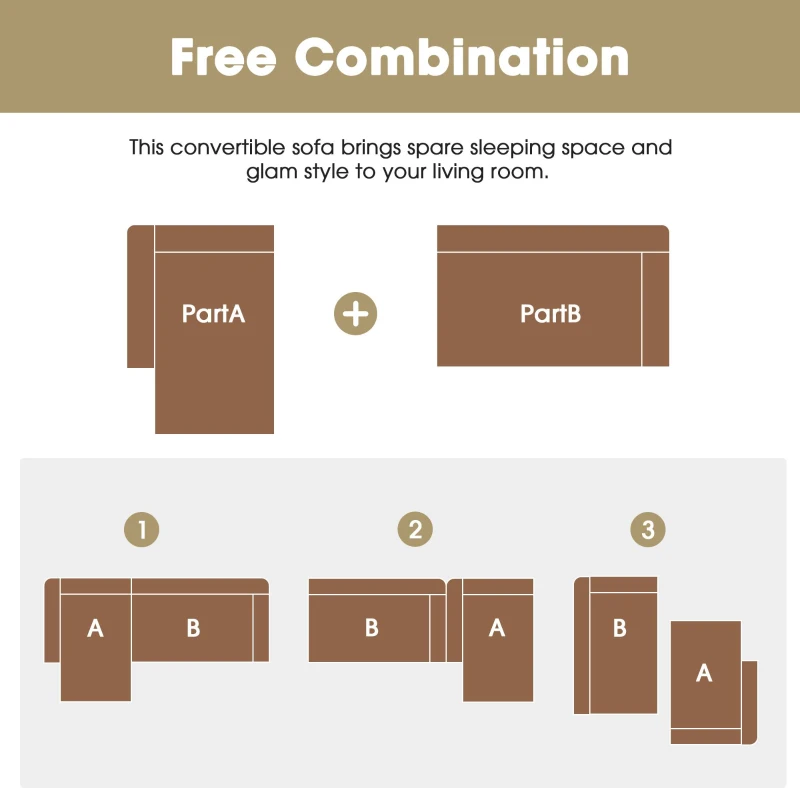 109" x 68" Modern Minimalist Upholstered Sleeper Couch with Square Arms and Pillows, No Assembly Required, Cream