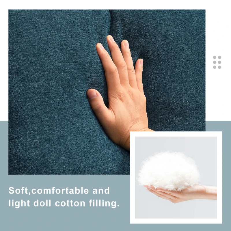 109" U-Shaped Chenille Modular Sectional Sofa with Adjustable Armrests and Backrests, 6-Seat Reversible Sofa, 109″ L x 55″ W x 33″ H, Blue