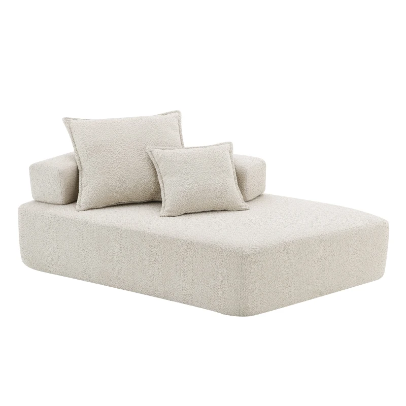 Luxury Boucle Convertible Sleeper Couch, Oversized Modular U Shaped Sectional Sofa, for Living Room, 68" L x 36" W x 24.5" H, Beige