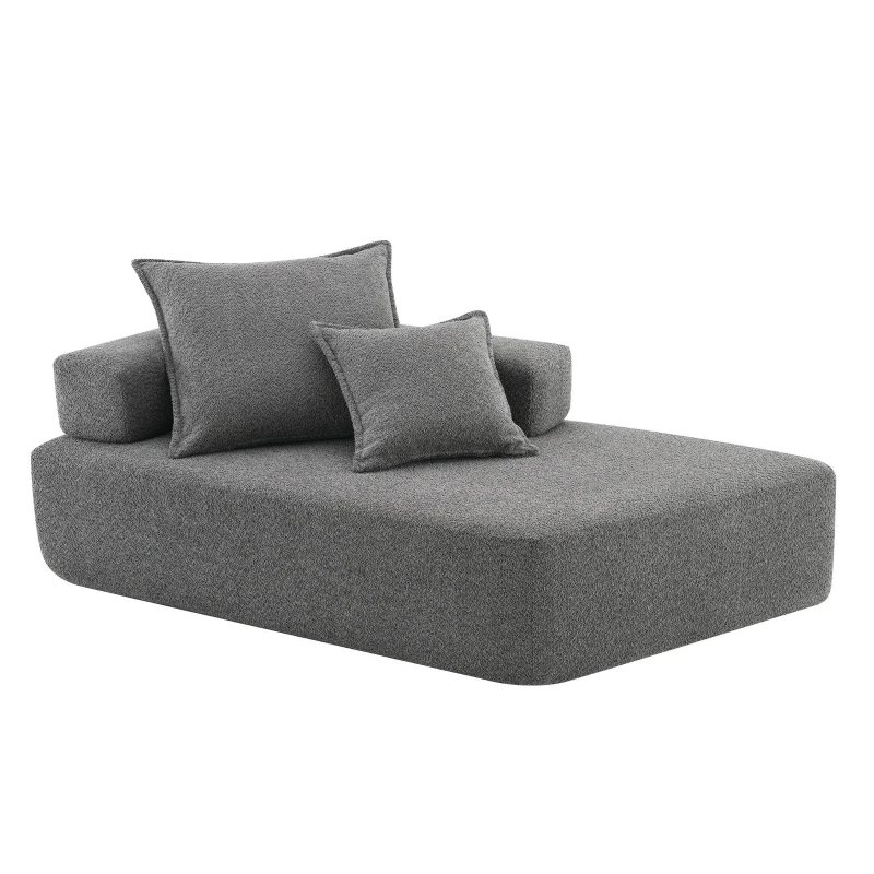 Luxury Boucle Convertible Sleeper Couch, Oversized Modular U Shaped Sectional Sofa, for Living Room, 68" L x 36" W x 24.5" H, Gray