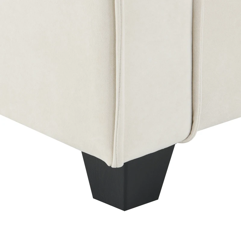 100" Modern L-Shaped Convertible Sectional Sofa with Free Pillows, 4-Seat Sofa for Living Room, 100″ L x 59″ W x 34″ H, Beige