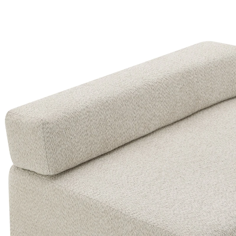 Loveseat Frame for Oversized Modular U Shaped Sectional Sofa, Spacious Foam-Filled Sofa Bed for Living Room, 48" L x 36" W x 24.5" H, Beige