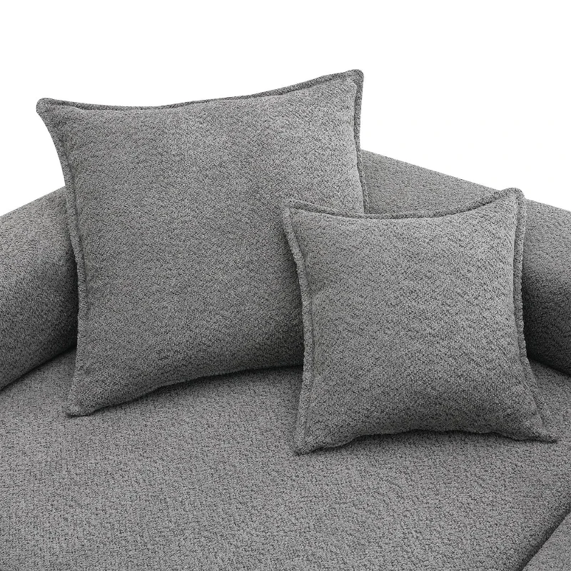 156" Oversized Modular U-Shaped Sectional Sofa with 4 Pieces Free Combination, Convertible Sleeper Couch for Living Room, Gray