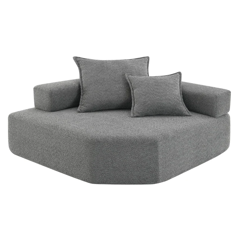 Corner Frame for Oversized Modular U Shaped Sectional Sofa, Spacious Foam-Filled Sofa Bed for Living Room, 47.5" L x 47.5" W x 24.5" H, Gray