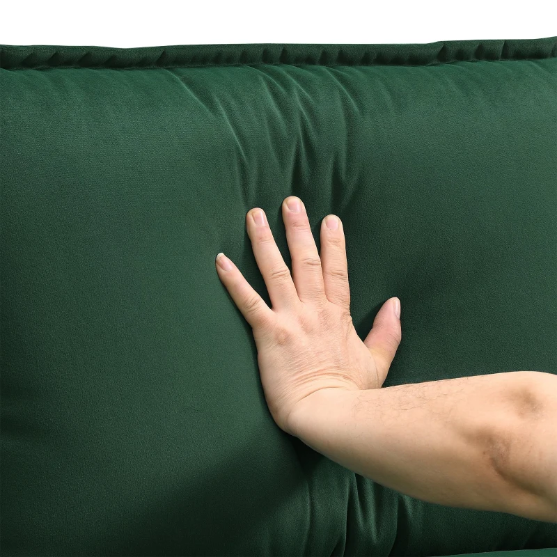 Modern U-Shaped 6-Seat Sectional Sofa with Chaise Lounge, Upholstered Sleeper Couch with Waist Pillows, 110″ L x 55″ W x 33″ H, Green