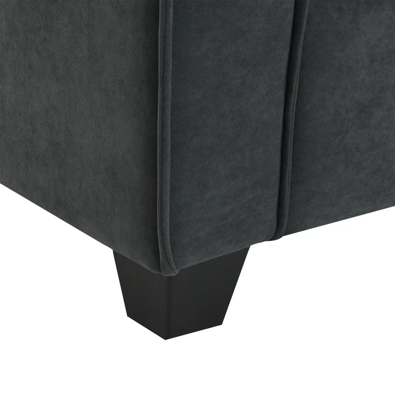 100" Modern L-Shaped Convertible Sectional Sofa with Free Pillows, 4-Seat Sofa for Living Room, 100″ L x 59″ W x 34″ H, Dark Gray