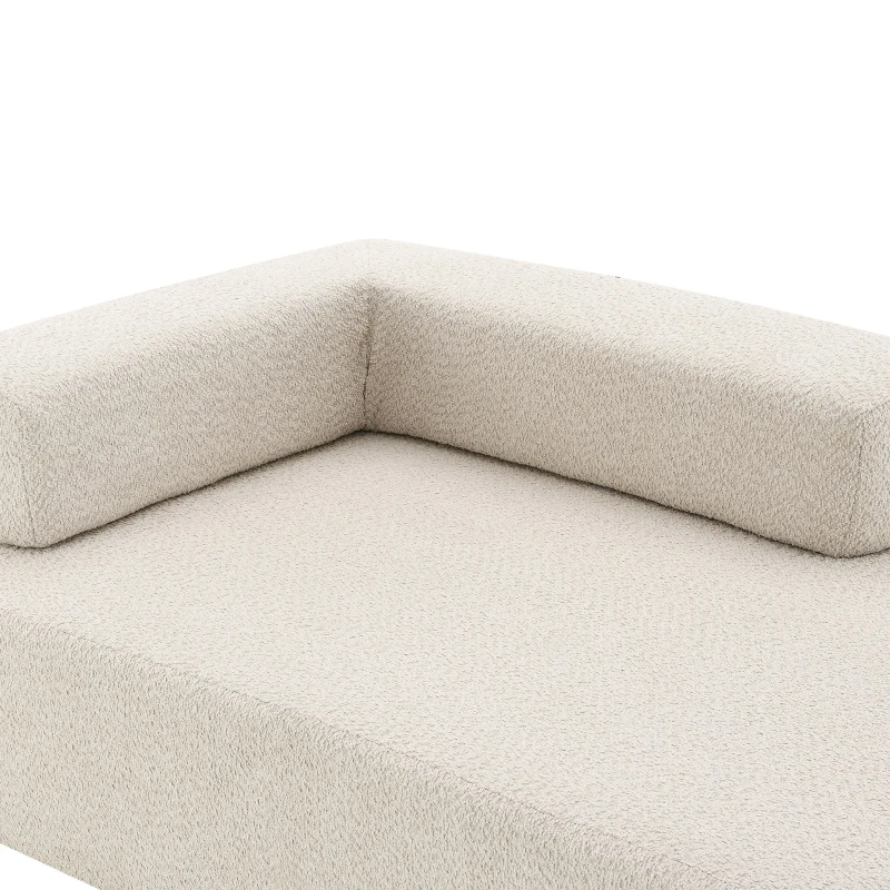 Lounge Frame for Oversized Modular U Shaped Sectional Sofa, Spacious Foam-Filled Sofa Bed for Living Room, 56" L x 36" W x 24.5" H, Beige