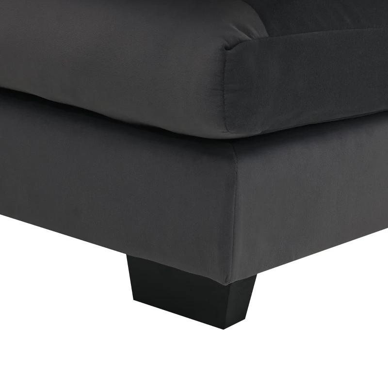 Modern U-Shaped 6-Seat Sectional Sofa with Chaise Lounge, Upholstered Sleeper Couch with Waist Pillows, 110″ L x 55″ W x 33″ H, Gray