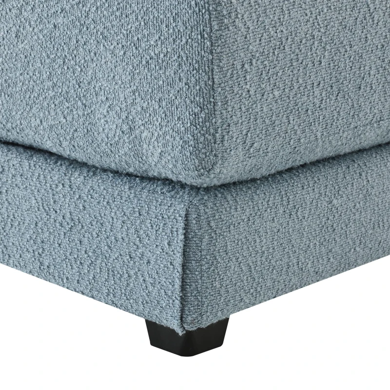 Oversized Deep Seat Sectional Sofa with Reversible Chaise, Loop Yarn Fabric, 5-Seat Couch for Living Room, 120″ L x 61″ W x 33″ H, Blue