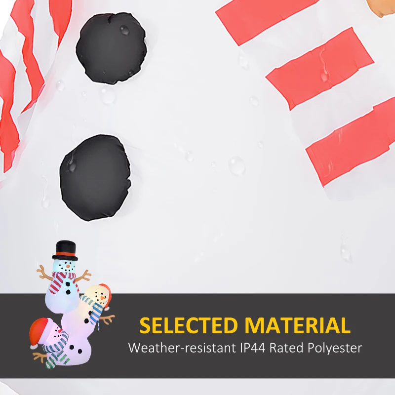 Outsunny 8.2' Inflatable Three Stacked Snowmen w/ LED Lights, Blow-Up Outdoor Christmas Display for Party