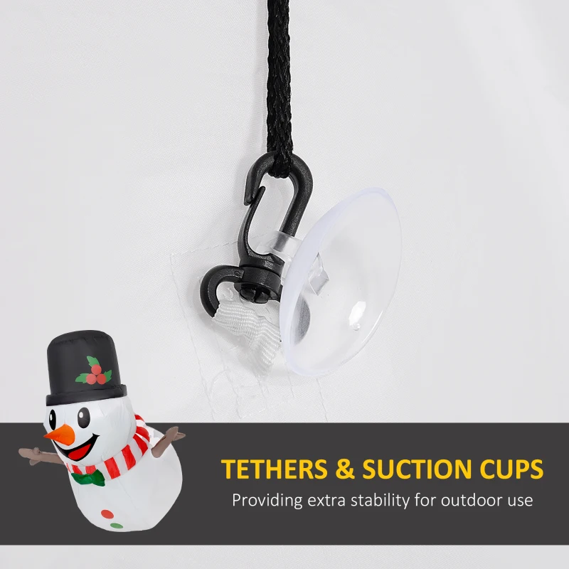 Outsunny 3.4' Inflatable Hanging Snowman w/ LED Lights, Blow-Up Outdoor Christmas Display for Party