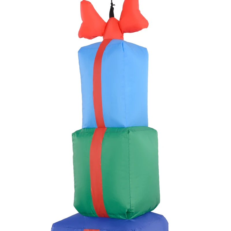 Outsunny 4.6' Inflatable Santa Hanging Under Three Gift Boxes w/ LED Lights, Blow-Up Outdoor Hanging Display for Party