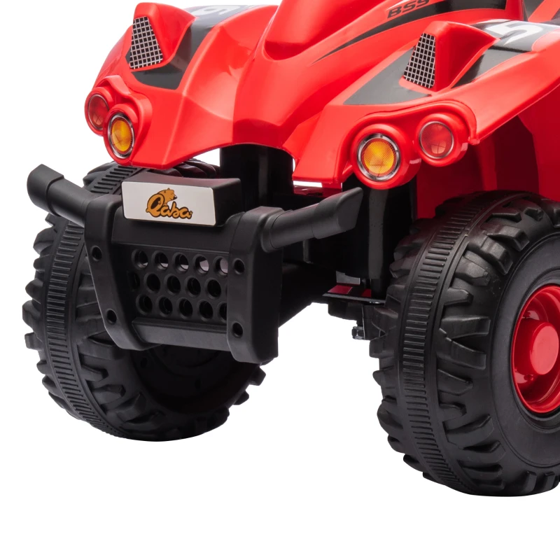 Qaba 6V Kids ATV, 4 Wheeler Quad Car w/ Music for 2-6 Years, Red