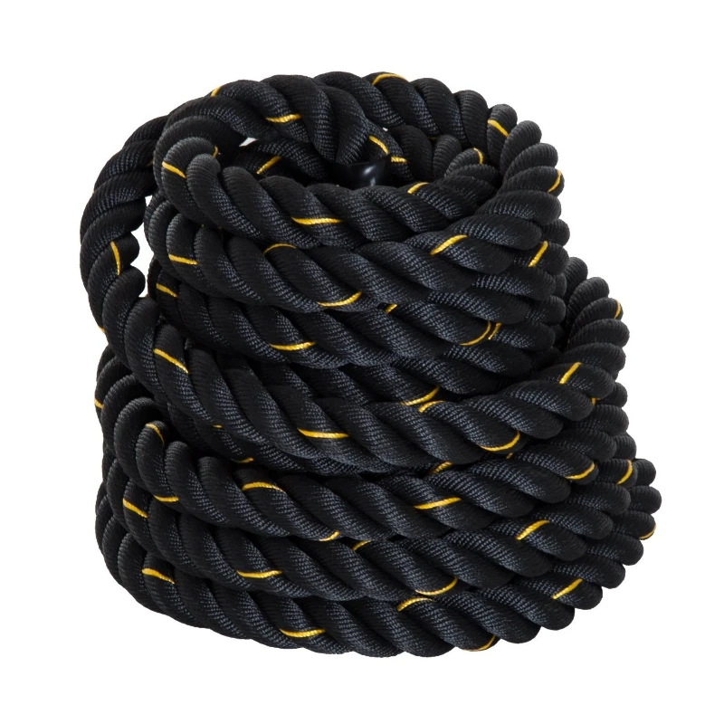 HOMCOM Battle Rope Fitness Undulation Rope Exercise - Cross Strength Training Workout 1.5 Inch Width Poly Dacron Gym Muscle Toning Metabolic Workout (40ft)