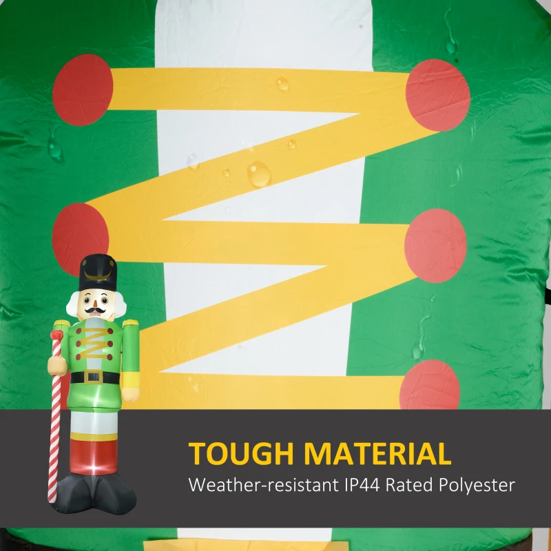 Outsunny 11.8' Inflatable Green Walnut Soldier w/ White LED Lights, Blow-Up Outdoor Display for Party