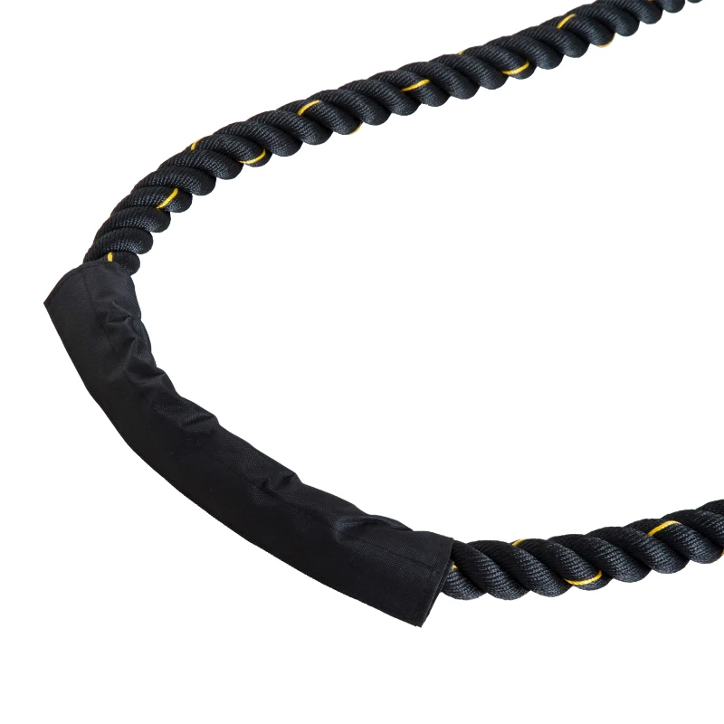 HOMCOM Battle Rope Fitness Undulation Rope Exercise - Cross Strength Training Workout 1.5 Inch Width Poly Dacron Gym Muscle Toning Metabolic Workout (40ft)