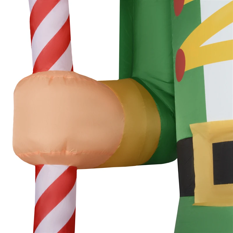 Outsunny 11.8' Inflatable Green Walnut Soldier w/ White LED Lights, Blow-Up Outdoor Display for Party
