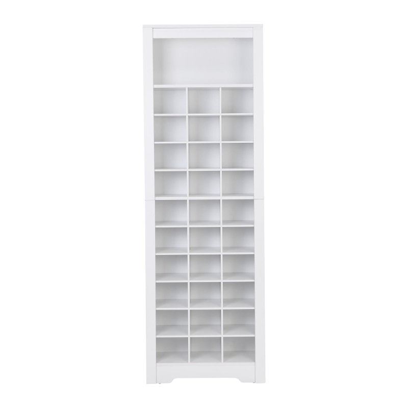 Vinsetto Contemporary Shoe Cabinet with 30 Cubby Compartments, Free Standing Tall Storage Cabinet for Hallway or Bedroom, White