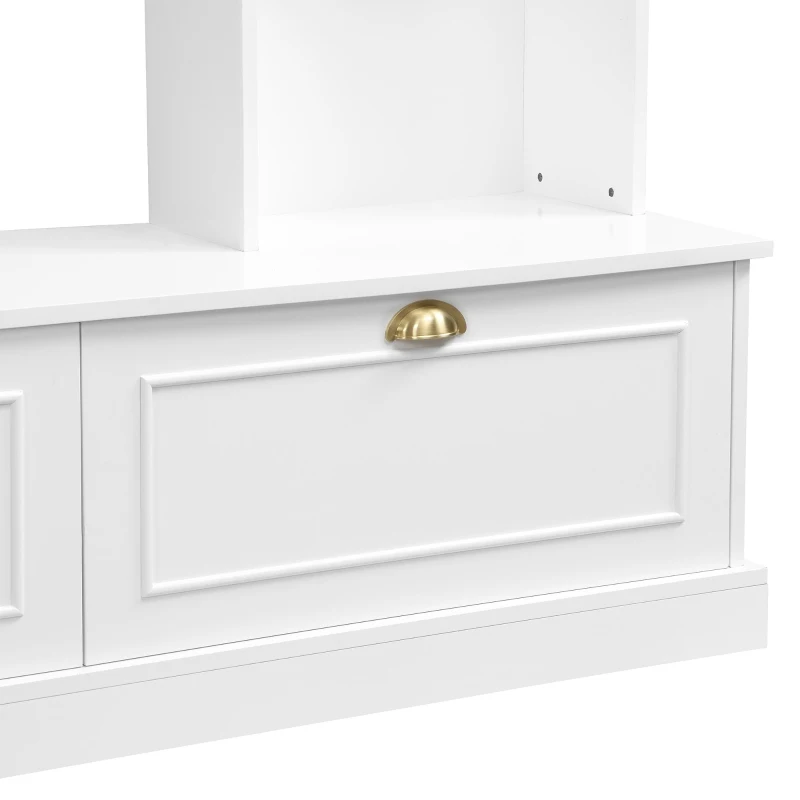 Vinsetto Modern Large Wall Unit Entertainment Center with Bookshelves for TVs Up to 78", 4-in-1 TV Stand with Cabinets, Open Shelves, White