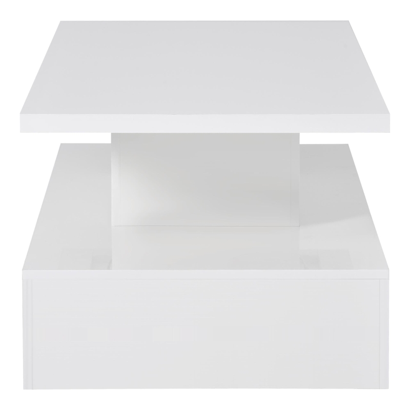 Vinsetto Modern Industrial Design Coffee Table with LED Lighting, 16 Colors with Remote Control, Easy Assembly, 47" L x 23.5" W x 18" H, White
