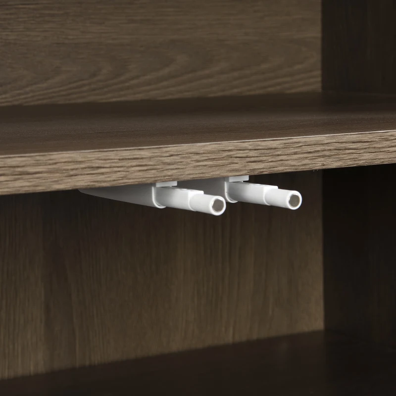 2-in-1 Shoe Storage Bench & Cabinet, Multi-functional Shoe Rack with Padded Seat and Adjustable Shelves, 55.5" L x 14" W x 43.5" H, Dark Gray