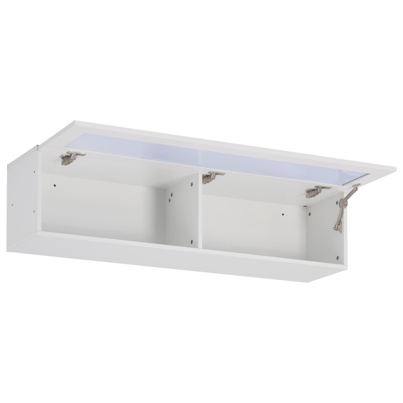 Vinsetto Wall Mount Floating TV Stand with 4 Media Storage Cabinets, 2 Shelves, and 16-Color RGB LED Lights for 95+" TV, White