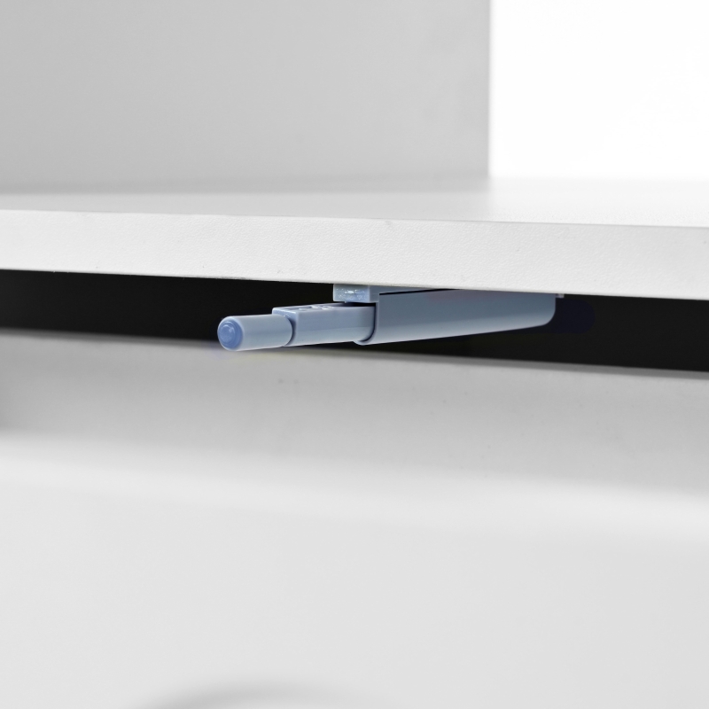 Vinsetto Coffee Table with Cloud Top, 2 Brake Wheels, Drawer, and Large Storage, 39.5" L x 23.5" W x 17.5" H, White