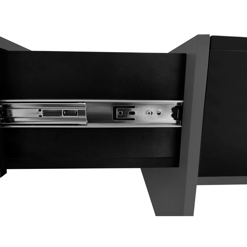 Coffee Table with 4 Hidden Storage Compartments, Extendable Sliding Tabletop, UV High-Gloss Design, 31.5"x31.5", Black