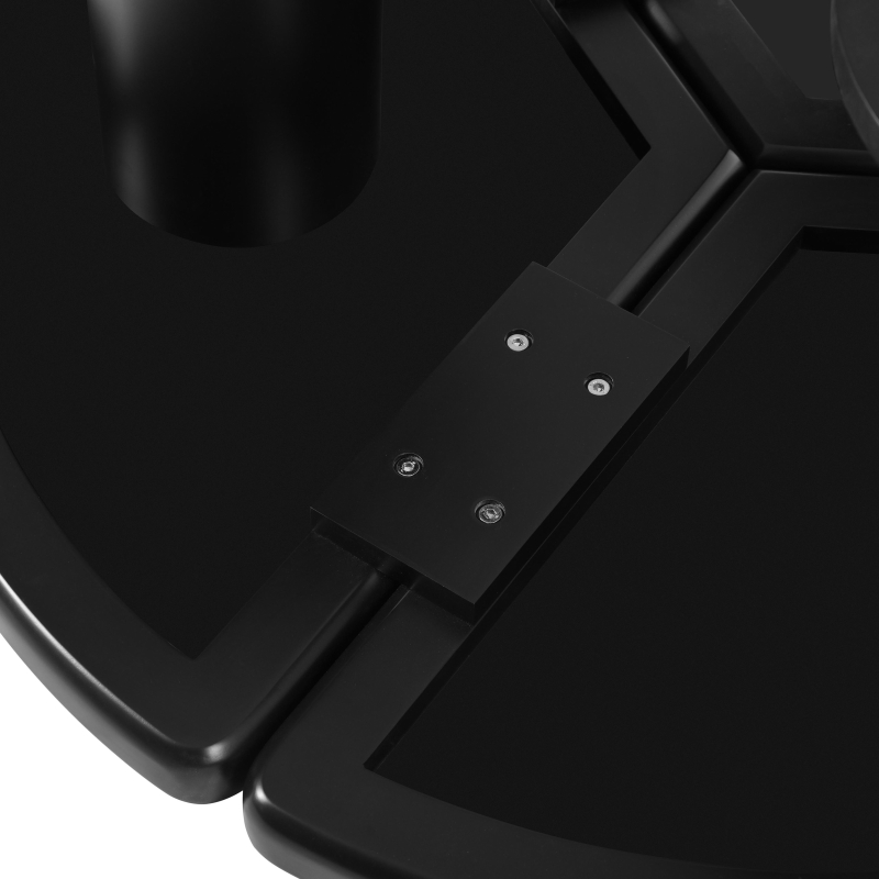 Round Petal-Shaped Coffee Table with Thick Legs and Sleek Edges, Minimalist Design, 39.5" Diameter, Easy Assembly, Black