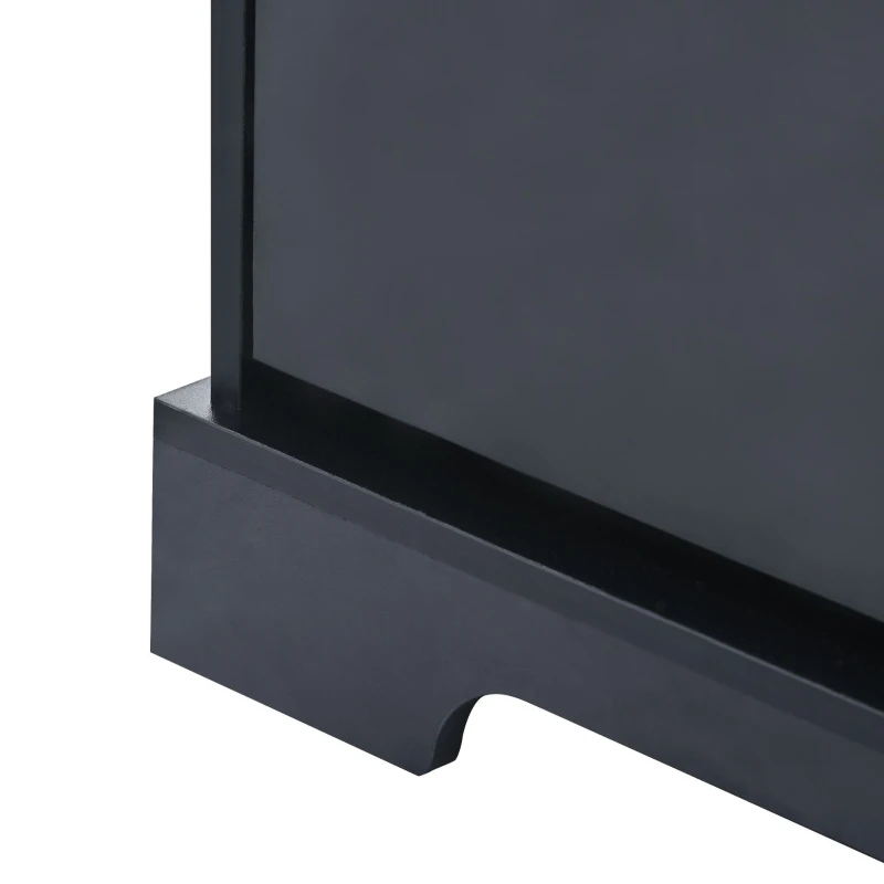 Vinsetto All in One Hall Tree with 3 Top Shelves and 2 Flip Shoe Storage Drawers, Wood Hallway Organizer with Metal Hanging Hooks, Black