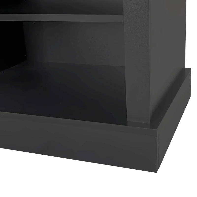47.5'' Wide Hall Tree with Shoe Storage, 3 Hanging Hooks, Adjustable Shelves, and Multi-Functional Design, 47.5" L x 16" W x 75.5" H, Black