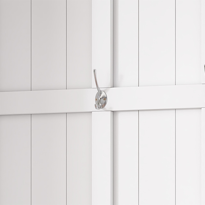 Vinsetto Wooden Entryway Hall Tree with Storage Bench, 6 Hooks, Shoe Cabinet with 13 Compartments, Elegant Coat Rack, 59" L x 18" W x 79" H, White