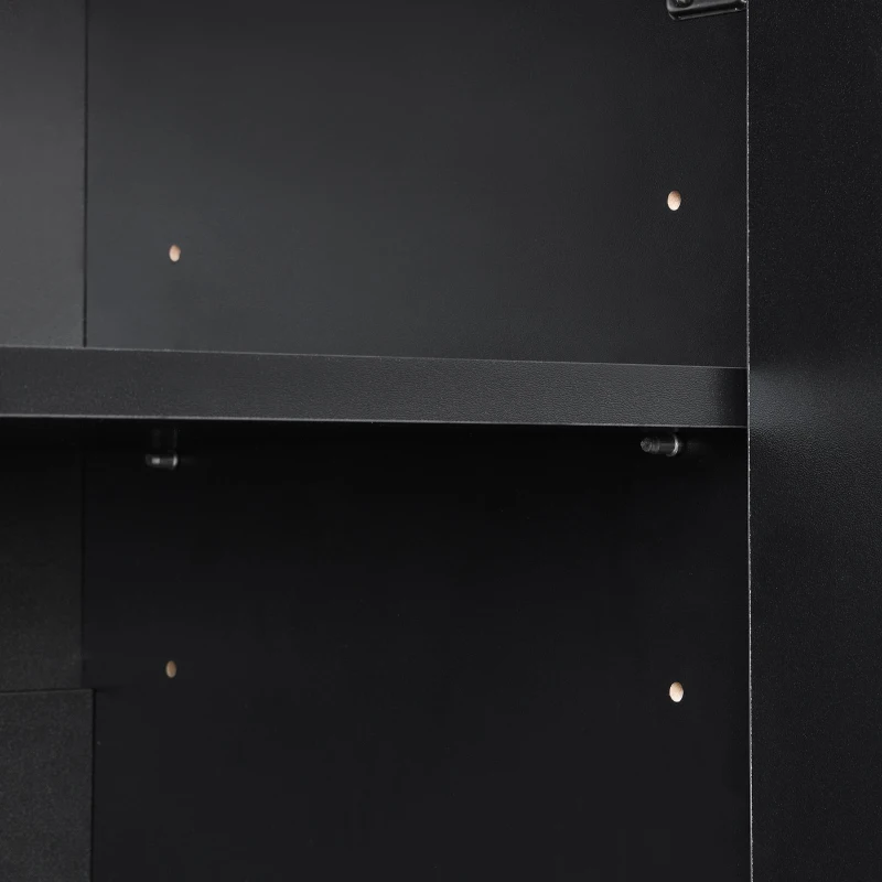 Elegant Shoe Cabinet with Arched Doors and Drawer, Adjustable Shelves, Solid Wood Legs, 47.5" L x 14.5" W x 43.5" H, Black