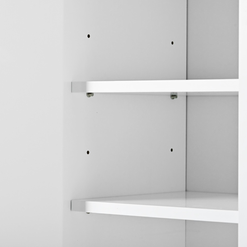 Sleek and Modern Shoe Cabinet with Adjustable Shelves, Minimalist Shoe Storage Organizer, Space-Saving Design, 47.5" L x 12" W x 39.5" H, White