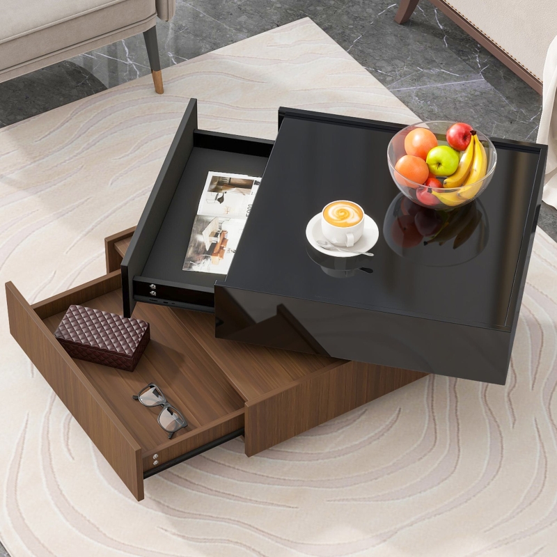 2025年秋冬新作 Square Multi-functional Coffee Top Rotating 360° with Table テーブル・チェア・ハンモック