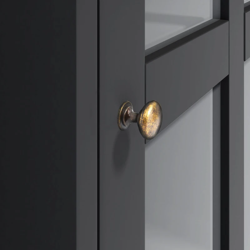 Modern Multifunctional TV Stand for TVs Up to 70" with Glass Door and Bridge, Minimalism Entertainment Wall Unit, 104" L x 15" W x 78.5" H, Black