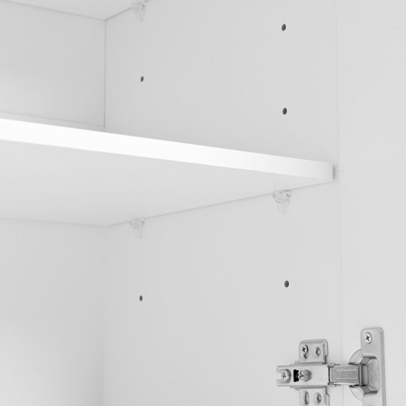 Minimalist Storage Shoe Cabinet with Adjustable Shelves, Solid Wood Legs, and Wave Doors, 47" L x 13.5" W x 31.5" H, White