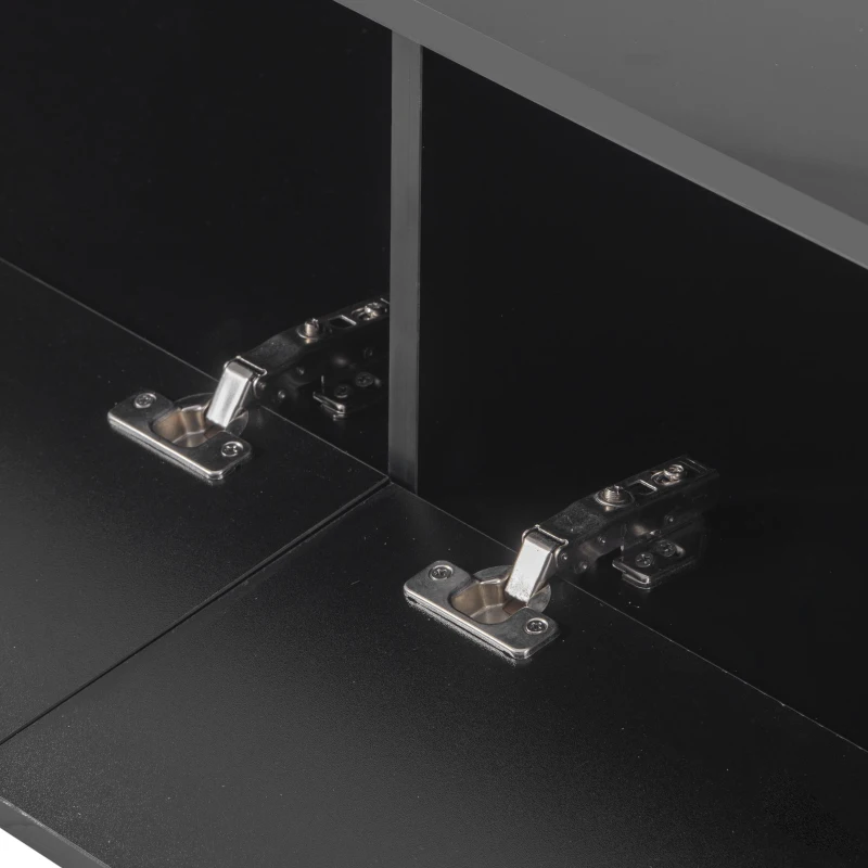 Vinsetto 71" TV Stand for 75" TV with Media Storage Cabinets, 16-Color RGB LED Lights, Modern High Gloss Entertainment Center, Black