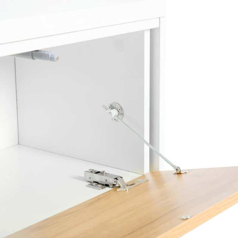 Vinsetto Extendable TV Stand with 3-Tier Bookshelves, Adjustable Center with Storage Cabinets, Sliding Tabletop Media Console for TVs up to 110", White