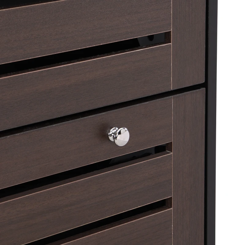 Minimalist Slim Shoe Cabinet with Hanging Hooks, 3 Flip Drawers, Adjustable Shelves, and Large Storage Capacity, 31.5" L x 9.5" W x 48" H, Black