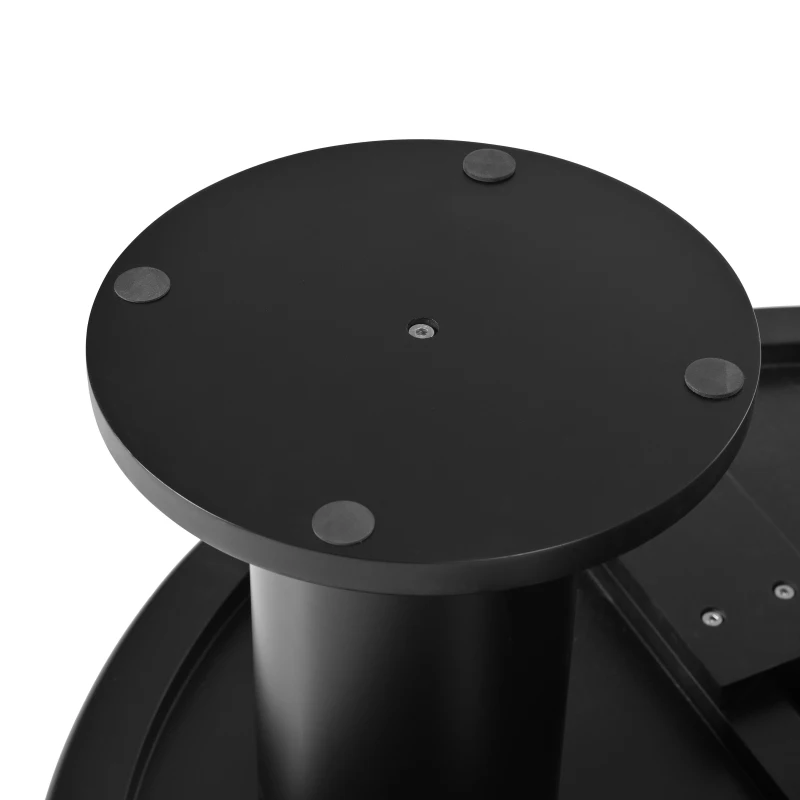 Round Petal-Shaped Coffee Table with Thick Legs and Sleek Edges, Minimalist Design, 39.5" Diameter, Easy Assembly, Black