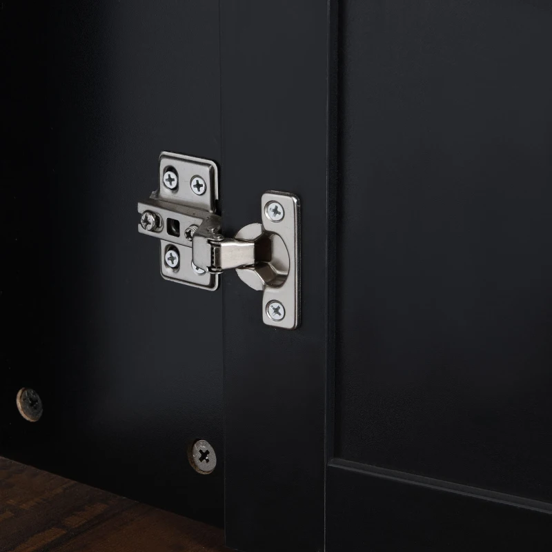 Vinsetto Multi-Functional Hall Tree with 4 Hidden Hanging Hooks, Brown Wood Grain Bench, Multiple Storage Spaces, 59" L x 15.5" W x 75" H, Black